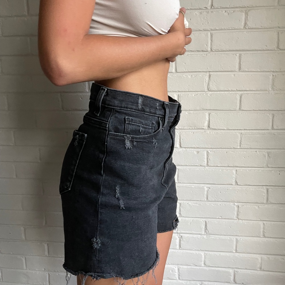 Urban Black denim distressed shorts